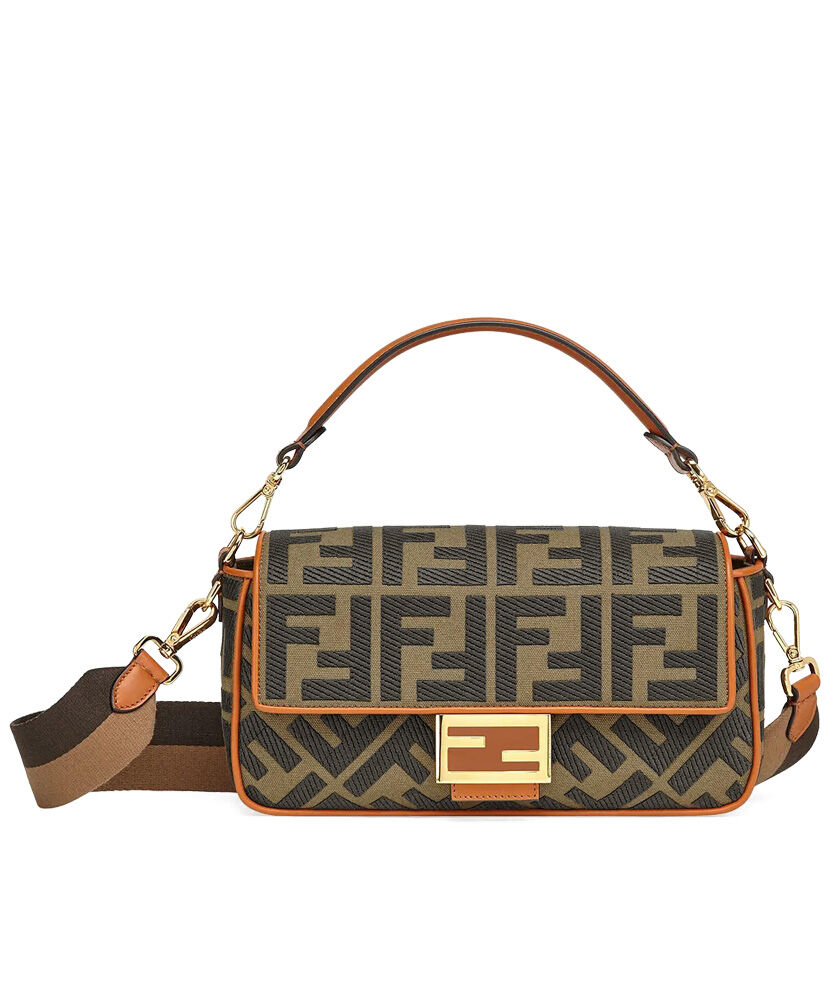 Fendi FF Canvas Bag 8BR600 Coffee